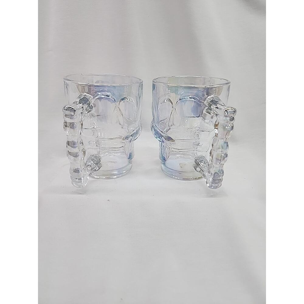 Luster Glass Skull Mugs Set Of 2 LargeCapacity No Cracks Or Chips Read Descript - Picture 11 of 15